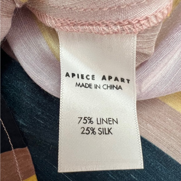 ASOT Apiece Apart Linen Silk Multicolor Striped La Flutte Mini Dress 6 S - Picture 5 of 10